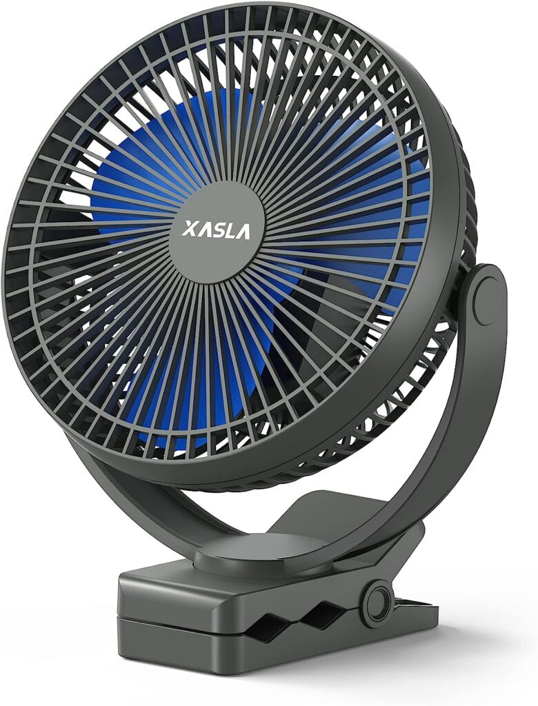 xasla 10000mAh Portable Rechargeable Clip on Fan